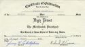 Stanley George Smith | High Priest Certificate