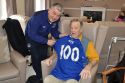 Fred Pye getting beloved Everton shirt from player Fred Pye getting beloved Everton shirt from player