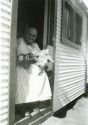 Grandma Brooks in her trailer house on Mother's Day 1943
